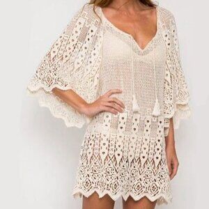 Anthropologie x eberjey Cream Swim Coverup, Size S/M